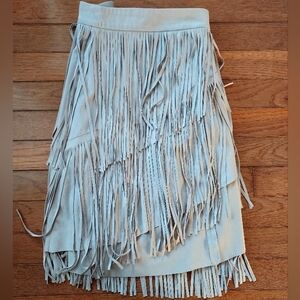 Zara fringe suede skirt